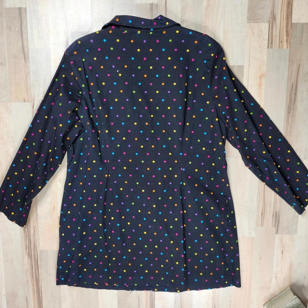Tara Jones Plus Size 2X Black Polka Dot Button-Up Jacket - Picture 4 of 6